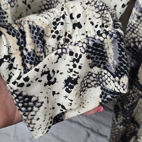 Anthropologie EE:Some Snake Print Drawstring Jogger Pants Pocket Jersey Knit - Picture 6 of 8